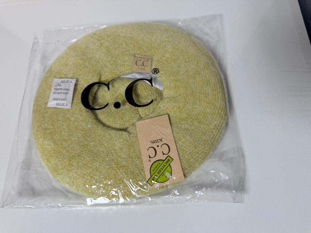 C.C Kids Pale Yellow Beret Hat NWT Soft Bouclé French Style